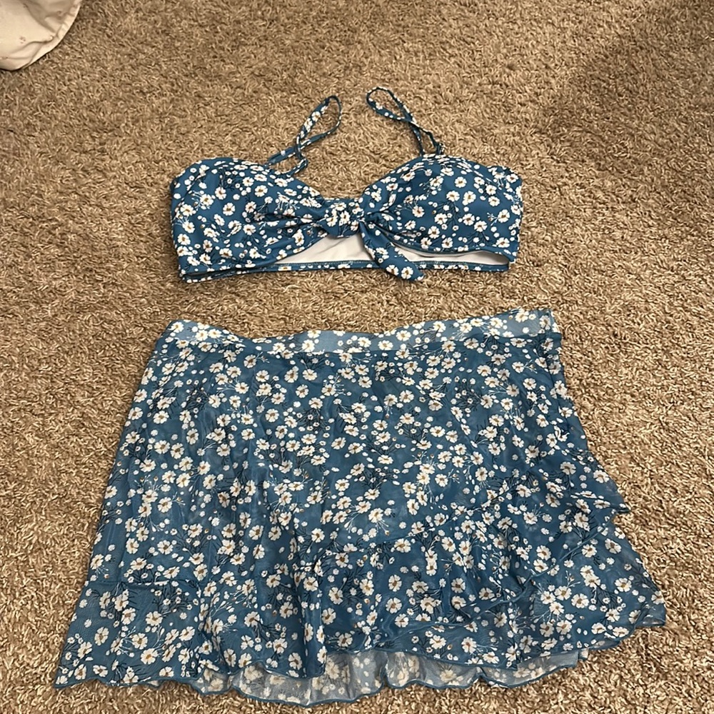 Floral bikini with skirt